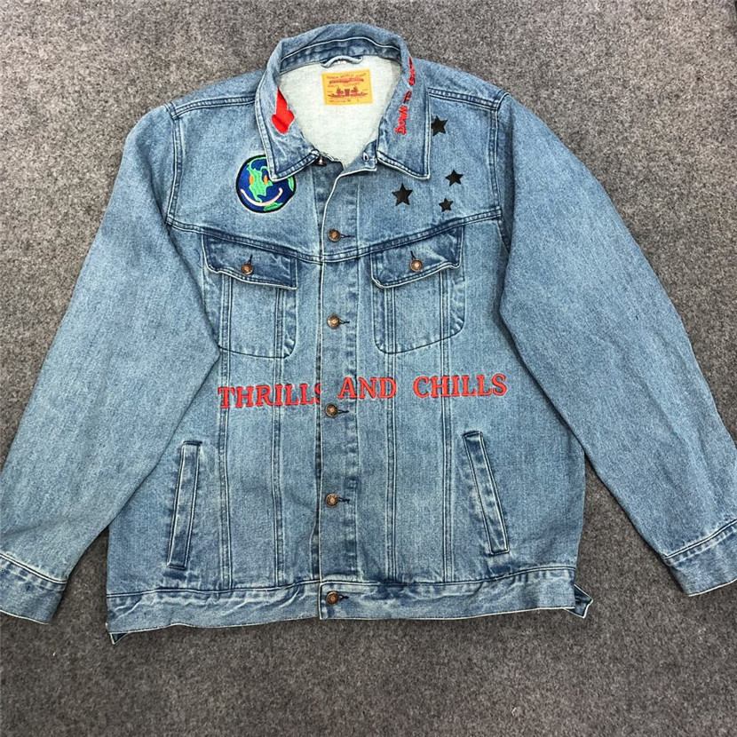 

2021 New Ss Latest Autumn Winter Fashion Hip-hop Astroworld Denim Men Women Embroidery Jacket Rur0, Blue
