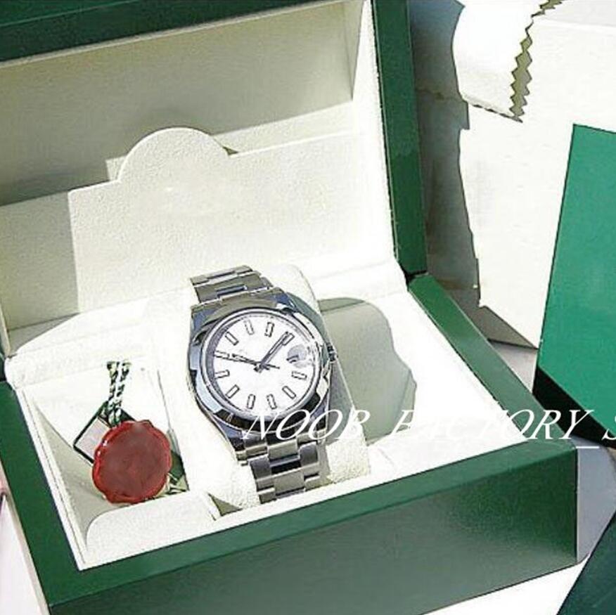 

Men Watches Factory Sales White Dial 41MM 2813 Automatic Movement NEW MENS STAINLESS STEEL WHITE STICK 116300 With Original Box Wristwatches, 01