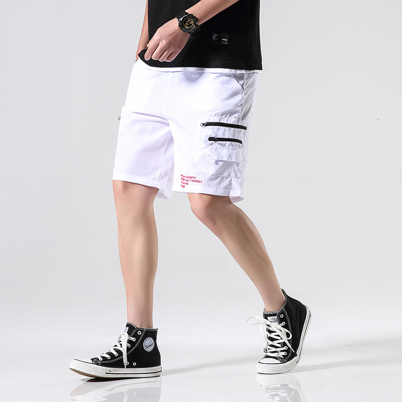 

2021 New Streetwear Joggers Hip Hop of Harajuku Zipper Men Summer Casual Male Waist Elastic Sweat Shorts U0df, Green