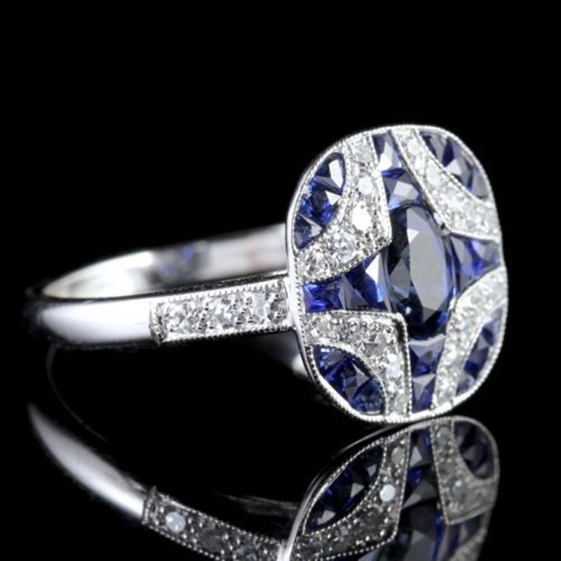 

Woman Jewelry Wedding Band Rings for Couples 925 Sterling Silver Sapphire Retro Diamond Rings Filled Womens Engagement
