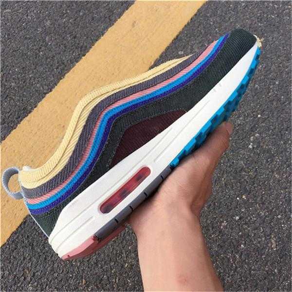 

2021 Best Authentic Sean Wotherspoon x 1/97 VF SW Mens Outdoor Shoes Trainers Lemon Corduroy Rainbow Sports Sneakers With Original Box