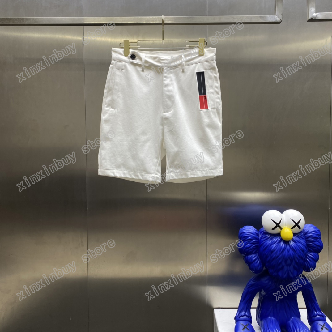 

21ss Mens women designer Denim shorts pants Triangle label letter Men Pant Casual letters Trousers Beige black 05, White