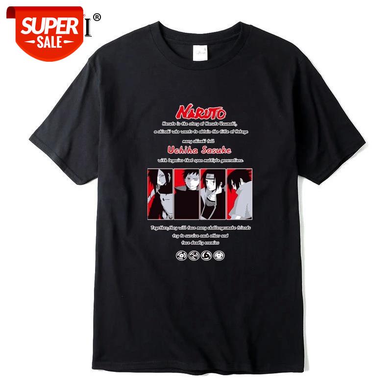 

XIN YI Men's T-shirt High Quality100% Cotton Short Sleeve Naruto Anime t shirts tops Loose T-shirt cool tshirt male tee shirts #3X87, White;black