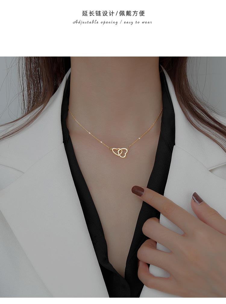 

Pendant Necklaces 2021 Fashion Heart Necklace Trendy Design Luxury Female Clavicle Chain Temperament Matching Ladies Jewelry Gift