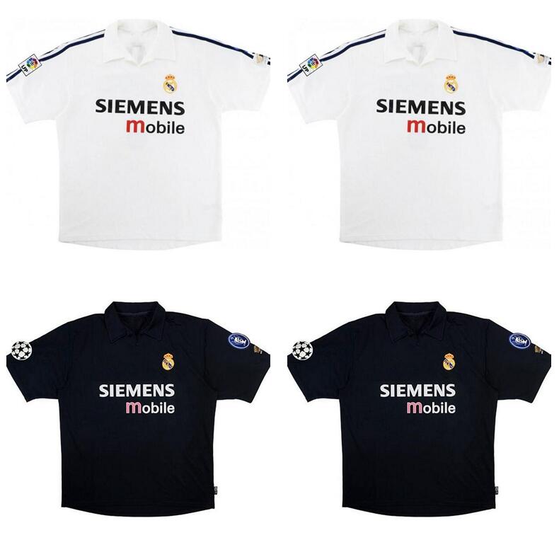 

2001 2002 real Madrid Centenary home soccer jerseys ZIDANE FIGO HIERRO RONALDO RAUL classic retro football shirt vintage jersey, Black;yellow