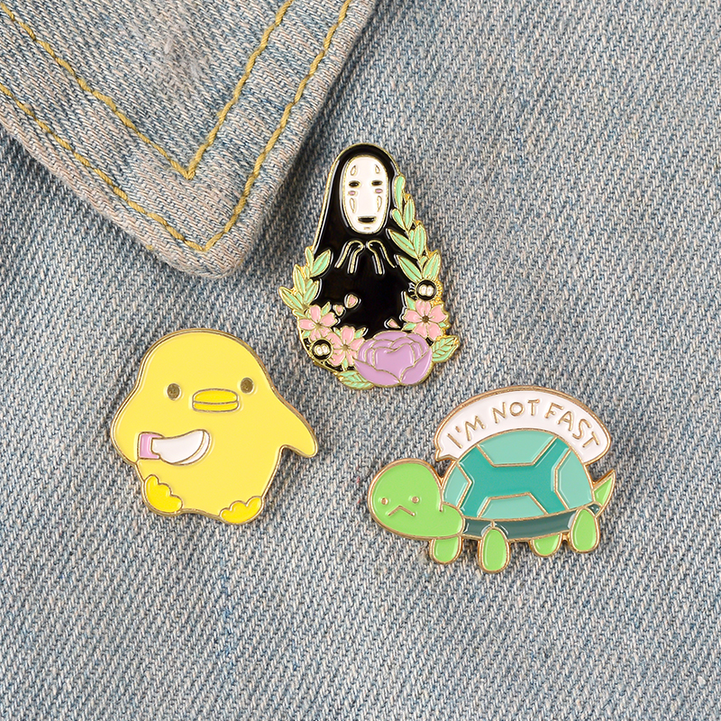 

Brooch Pin for women brooches pins men Man Flowers Chick Tortoise Enamel Custom Shirt Lapel Bag Childhood Badge Cartoon Jewelry Gift Kid Fri, Gray