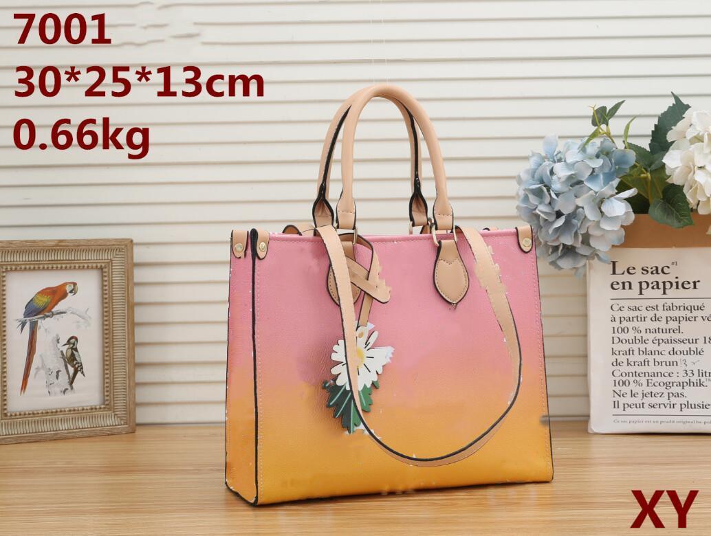 

YQ 2021 Fashion Ladies Handbag Shopping Shoulder Bags Large Capacity High Quality PU Leather Luxury Brand Women Classic Gradient Design Crossbody Bag, Extra shipping