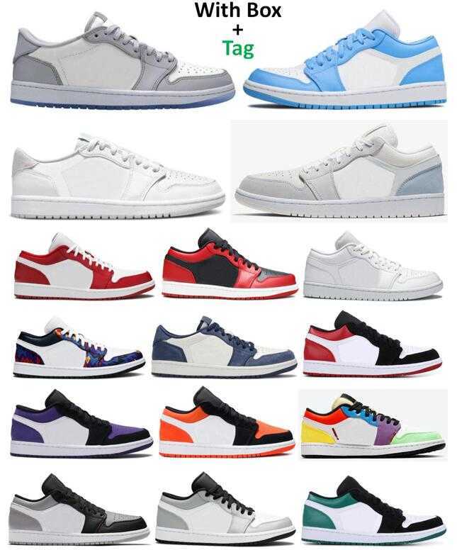 

1 Low Unc Neutral Grey Paris Midnight Navy Basketball Shoes Men Women 1s Low Gym Red Reverse Bred Court Purple Nothing But Net Shattered
