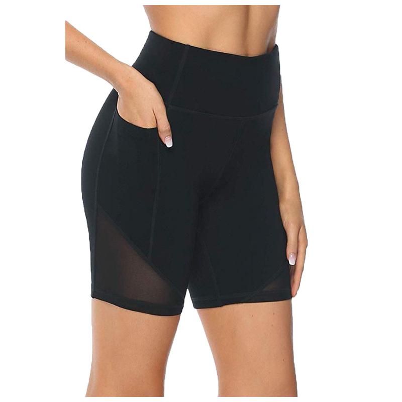

Gym Jogging Running Shorts Mesh Yoga Shorts Women Fitness Yoga Short Pant High Waist Lifting Push Up Tight Sports Pocket #T3P, Dark gray