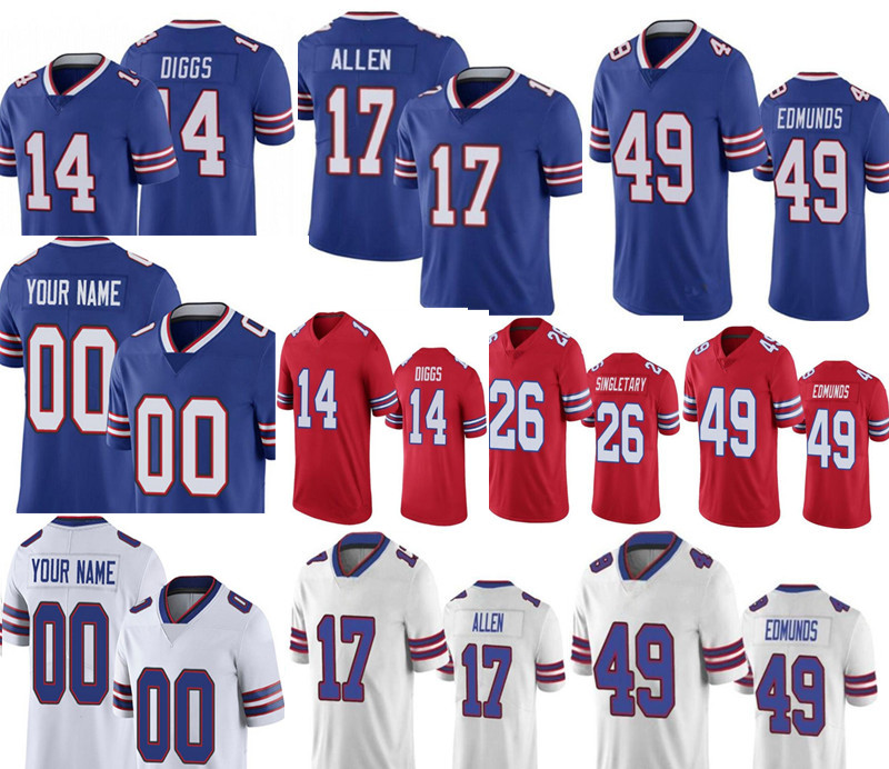 

2021 BuffaloBillFootball 17 Josh Allen 11 Cole Beaasley Jersey Gregory Rousseau 14 Stefon Diggs 27 Tre'davius White Footbal, Black
