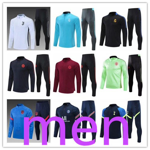 

mens men s football training suits tracksuit kit survetement foot soccer chandal futbol chÃ¡nda designers tracksuits Sportswear hombre jacket hommes, Black