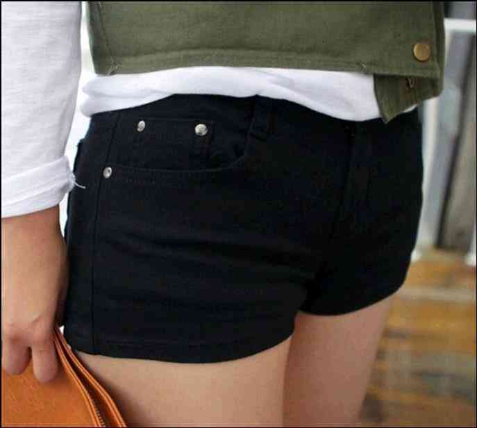

Summer Womens Casual Jeans Shorts Plus Size Ladies Solid White Black Shorts Female Slim Leisure Denim Feminino