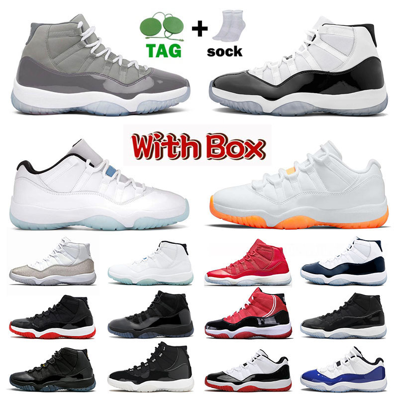 

Air Jorden Jordan 11 With Box Retro Jumpman 11s Basketball Shoes Mens Womens XI Citrus Low Legend Blue Cool Grey Concord Bred High Space Jam