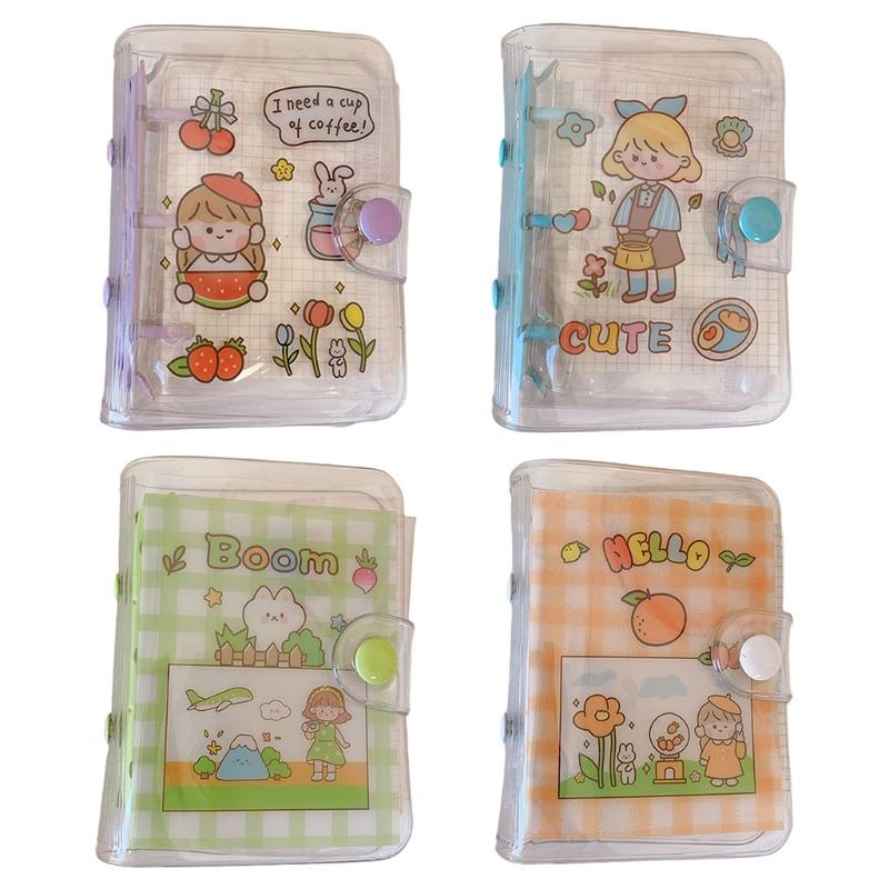 

Kawaii Cartoon 3 Hole Loose Leaf Notebook Binder Planner Diary Journal Agenda Notepads, Purple;pink