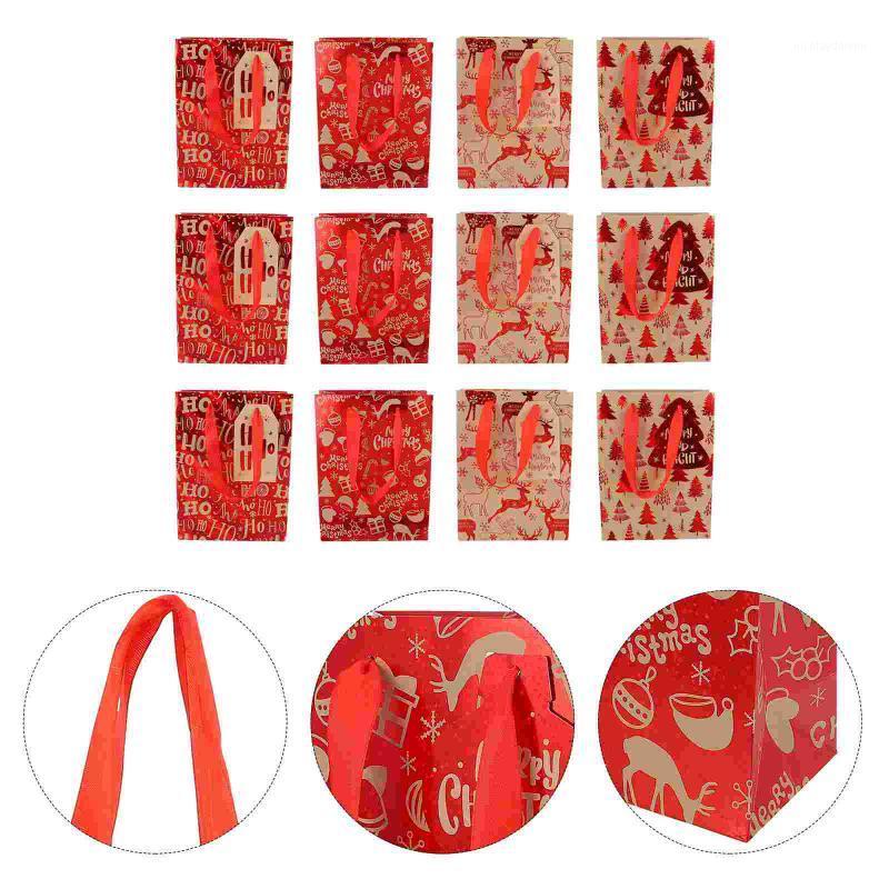 

Gift Wrap 12pcs Christmas Bag Kraft Paper Xmas Bags Storage Pouch