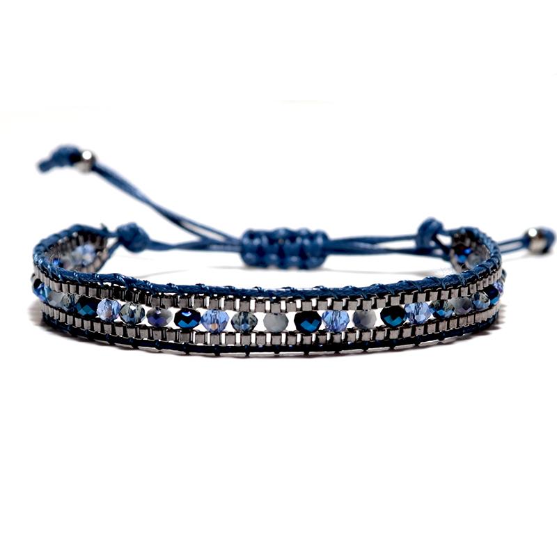 

Tennis Bohemia 5 Colors Rope Bracelet Acrylic Braclet Handmade Woven String Braslet Men Women Adjustable Brazalet Summer Jewelry Gift