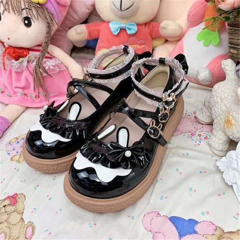 

Round-headed Bowknot Dark Gothic Punk Platform Shoes Kawaii Loli Plutonium Jk Lolita Uniform Anime Beautiful Cosplay Yv3k