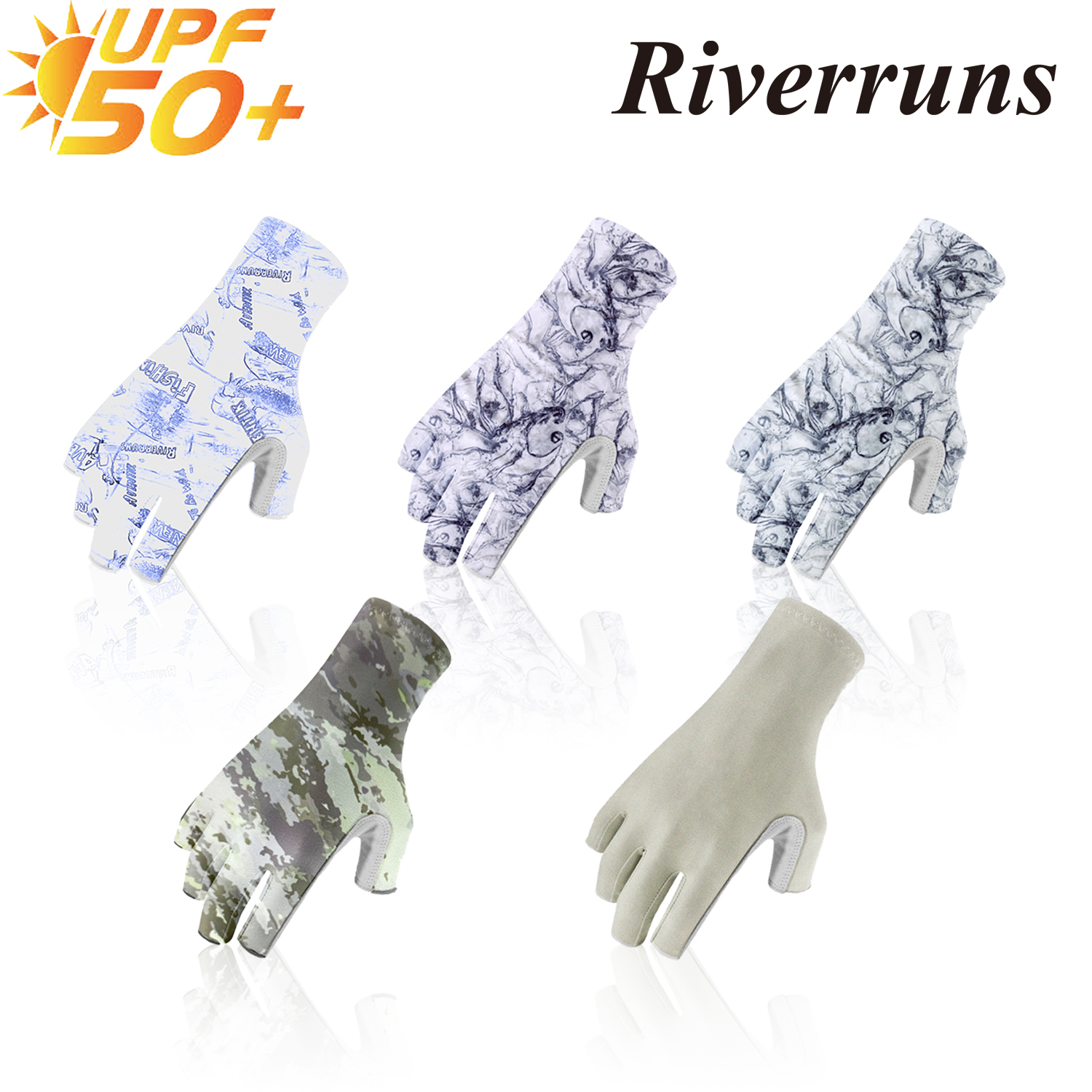

F Riverruns Fingerless Fishing Gloves are Designed for Men and Women Fishing Boating Kayaking Hiking Running Cyclingg