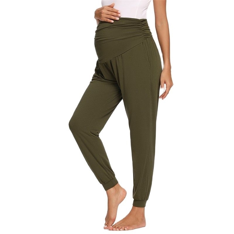 

Women' Maternity Yoga Sweatpants Loose Workout Joggers Pants Comfy Lounge with Pockets Pregnancy Casual Trousers 210721, Pic