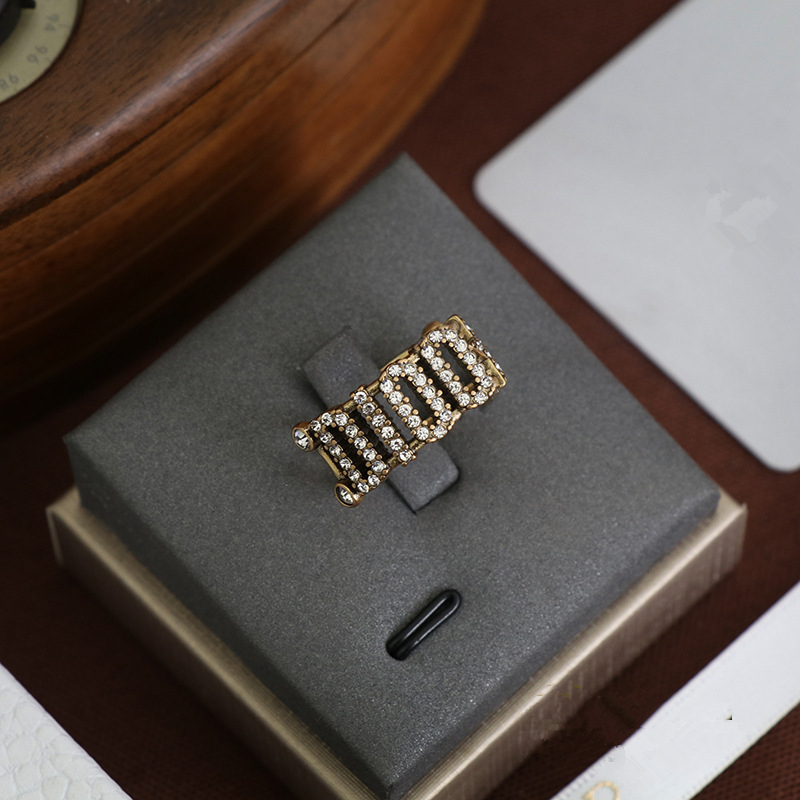 

D family luxury designer CD letter opening adjustable ring net celebrity all-match Love Rings fashion Love Jewelry, Golden;silver