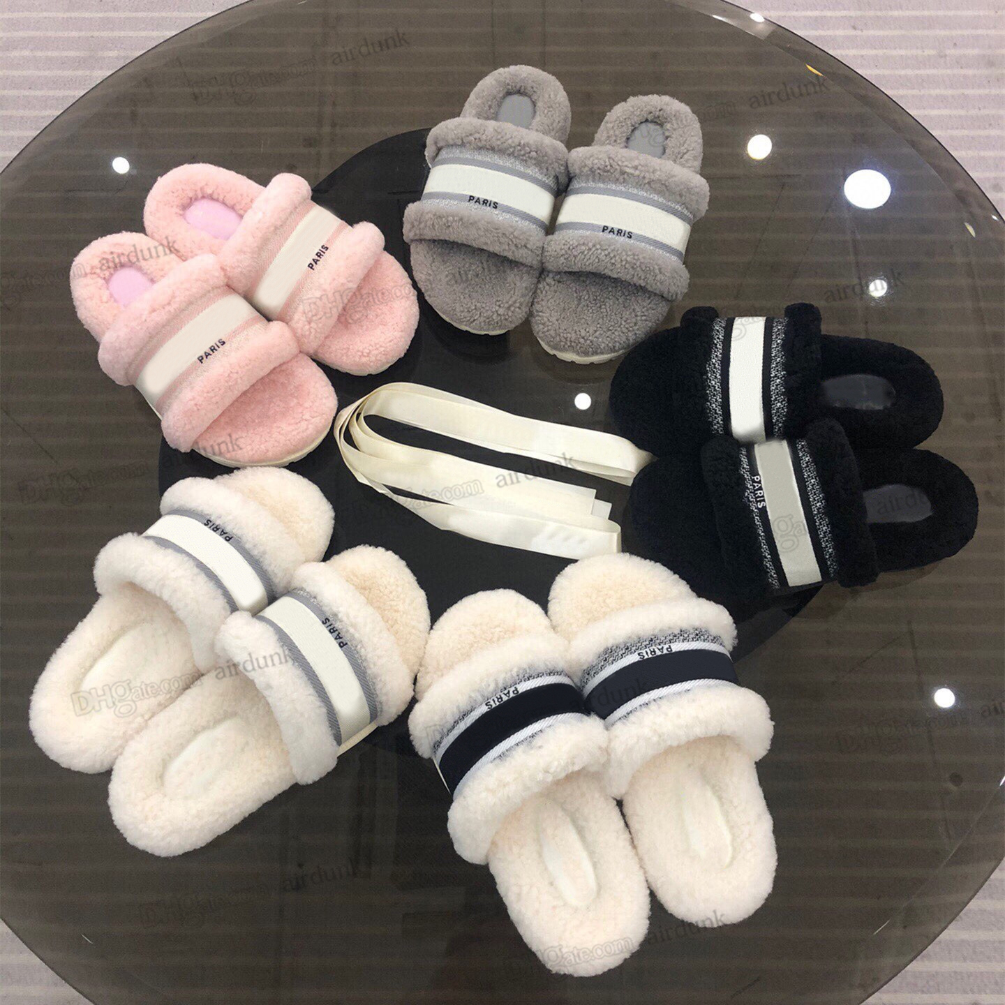 

Classics Paris Fahsion Women Cotton Slippers Winter Black Brown White Pink Coffee Womens Love Slipper fur Fluffy Furry letters D R Sandals Warm Comfortable Slides, I need look other product