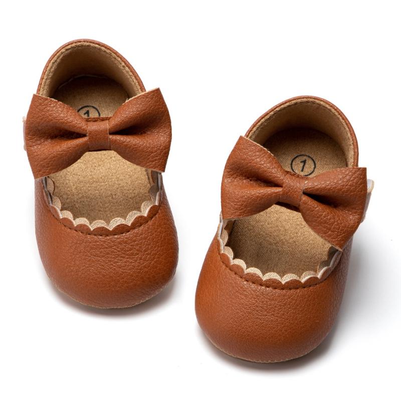 

First Walkers Spring Born Baby Sneaker Infant Girls Soft Sole Bowknot Princess Wedding Shoes Toddler Mary Jane Flats 0-18M