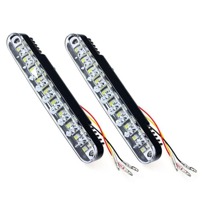 

Car Headlights 2x 30 LED Driving Lamp Universal Light With Turn Lights Fixed Iron Plates Brand High Quality