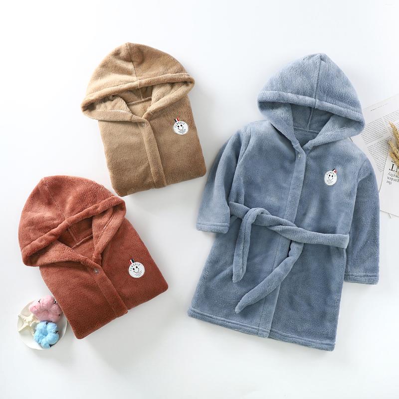 Blankets & Swaddling Kids Baby Robe Flannel Hoodies After Bath Girl Boys Sleepwear Colorful Towel Soft Bathrobe Pajamas Children&#039;s Clothing-image-733187818