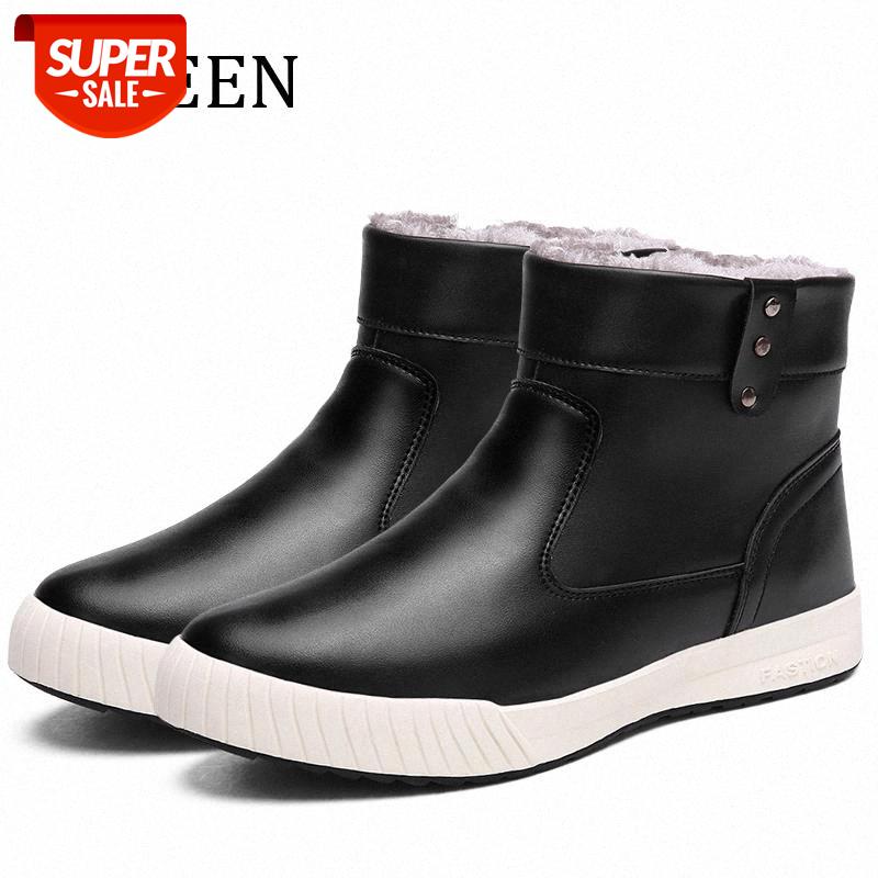 

YWEEN Classic Men's Winter Boots Waterproof Ankle Rain boots Male Warm Fur Plush Insole High Quality Botas Mujer #ke8N