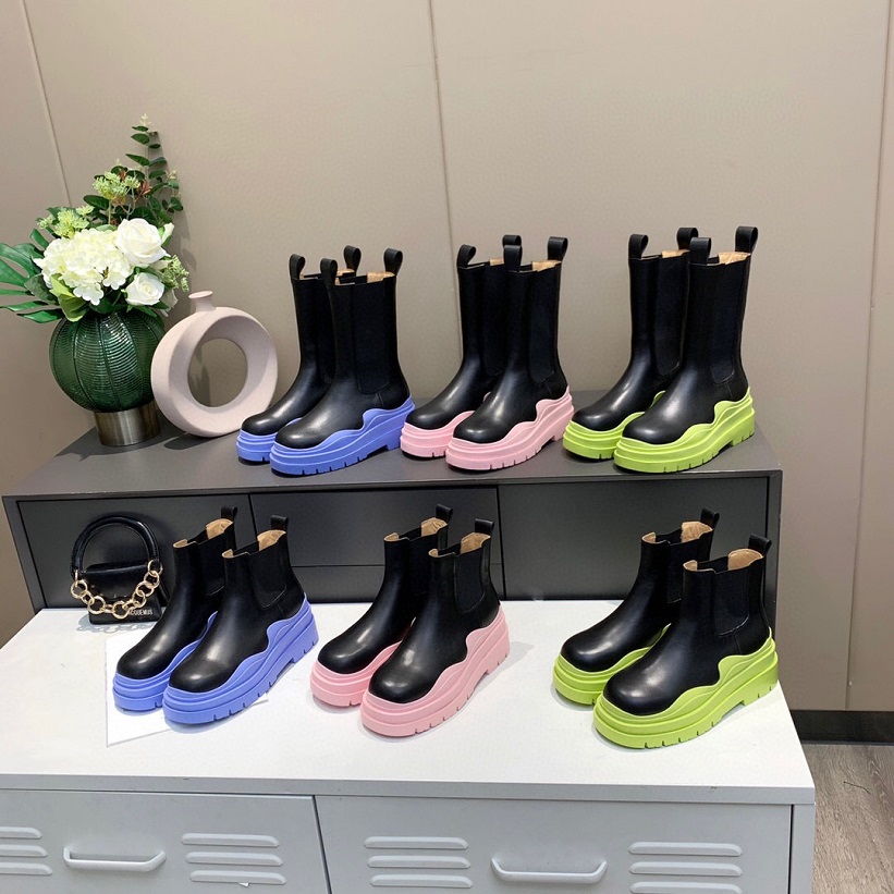 

Designer Boots Comfort chaelsea boot Martin Knee Booties Cowhide brown lining 5.5CM sole Stylish and comfortable fashion long tube women leather Size 35-44, #6