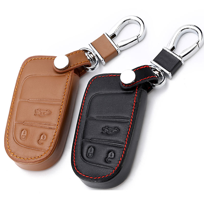 

Leather Key Cases Fob Cover For Fiat Dodge Charger Dart Challenger Durango Jeep Grand Cherokee Chrysler 300 Smart Keys