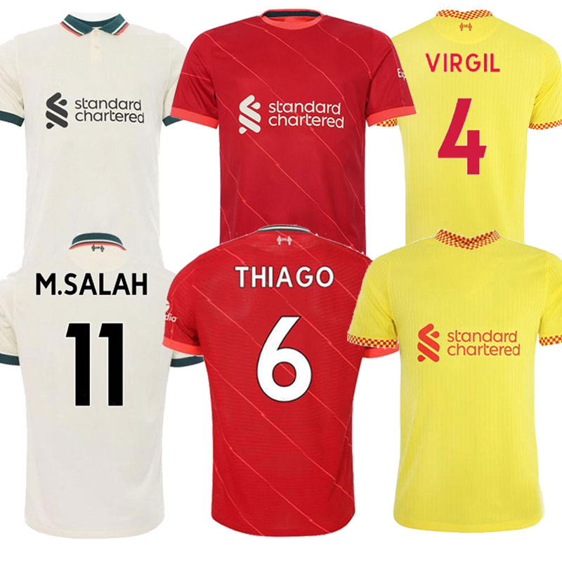 

21 22 Soccer Jerseys SALAH FIRMINO THIAGO KONATE LVP Football Shirt 2021 2022 VIRGIL Diogo Jota MANE KEITA JONES Thailand quality Men Kids