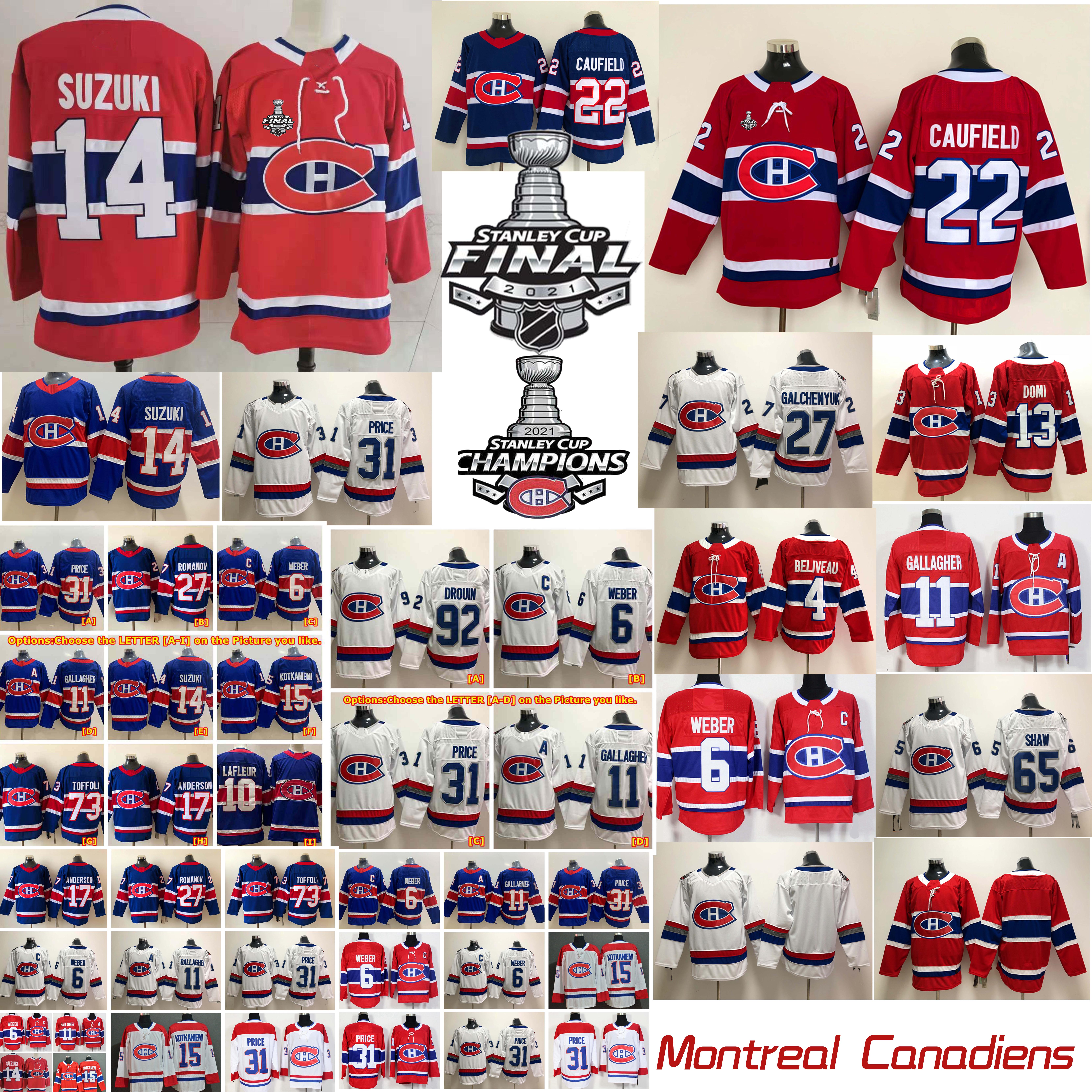 

montreal canadiens hockey jerseys mens nick suzuki jersey cole caufield carey price tyler toffoli brendan gallagher alexander romanov stitch, Black;red