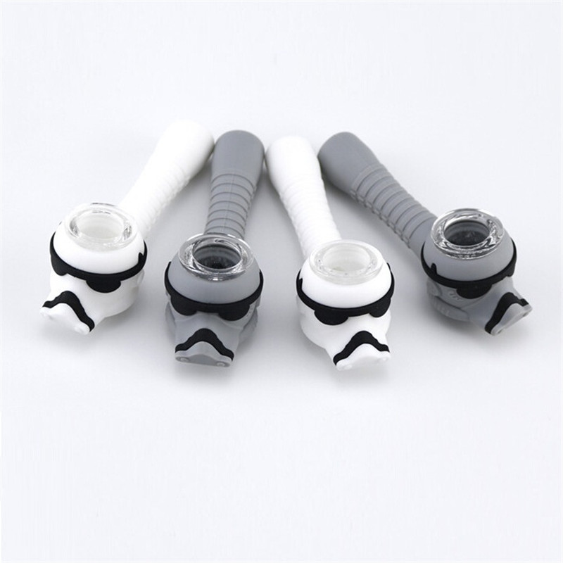 

Soldier Style Silicon Pipe with Quatz glass Oil Burner bag 170mm Length Vape pen Smoking Accessories Dry Herb Tobacco Dab Rig Dabber