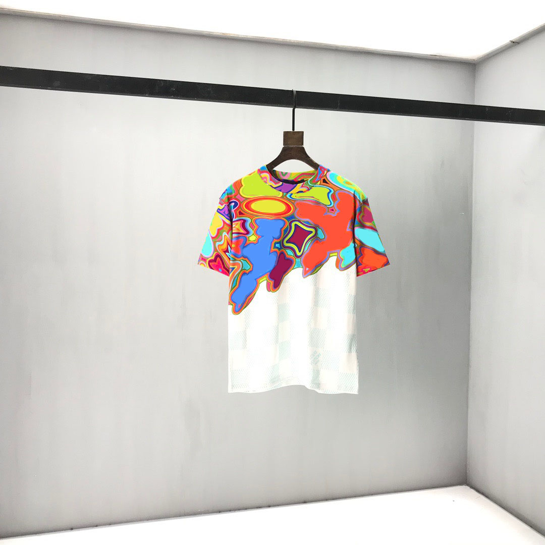 

2020ss spring and summer new high grade cotton printing short sleeve round neck panel T-Shirt Size: m-l-xl-xxl-xxxl Color: black white 3D3