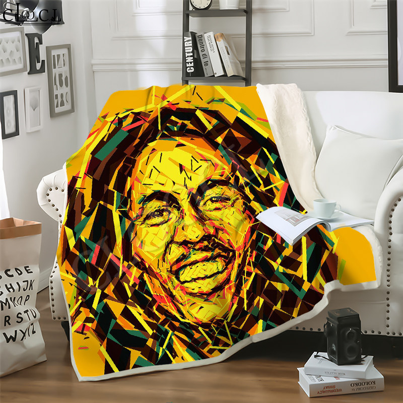 

CLOOCL Jamaica Reggae LegendarySinger Bob Marley 3D Print Harajuku Air Conditioning Blanket Sofa Teens Bedding Throw Blankets Plush Quilt
