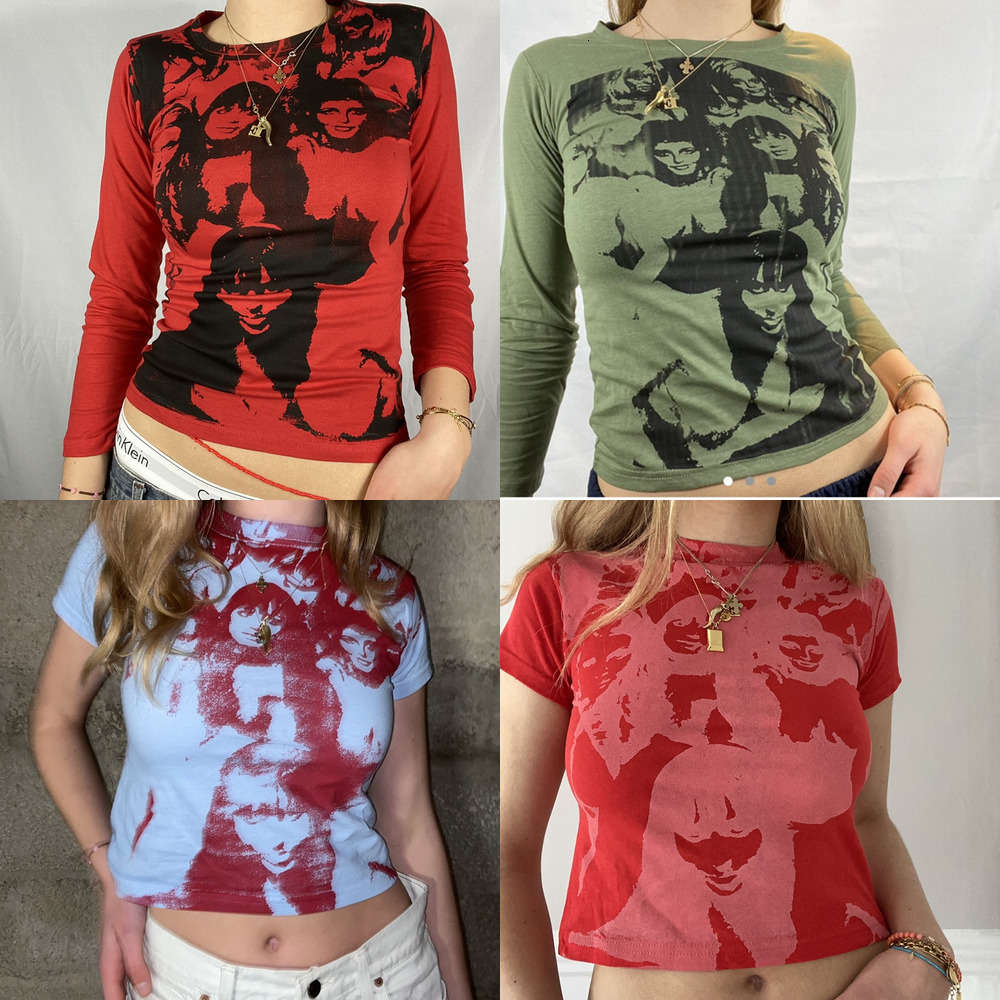

E-Meisje Harajuku Grafische Print T-shirt 90S Vrouwen Vintage Crop Top Y2K Esthetische Zomer Slim Fit Tees Tops streetwear Gothic Punk, White