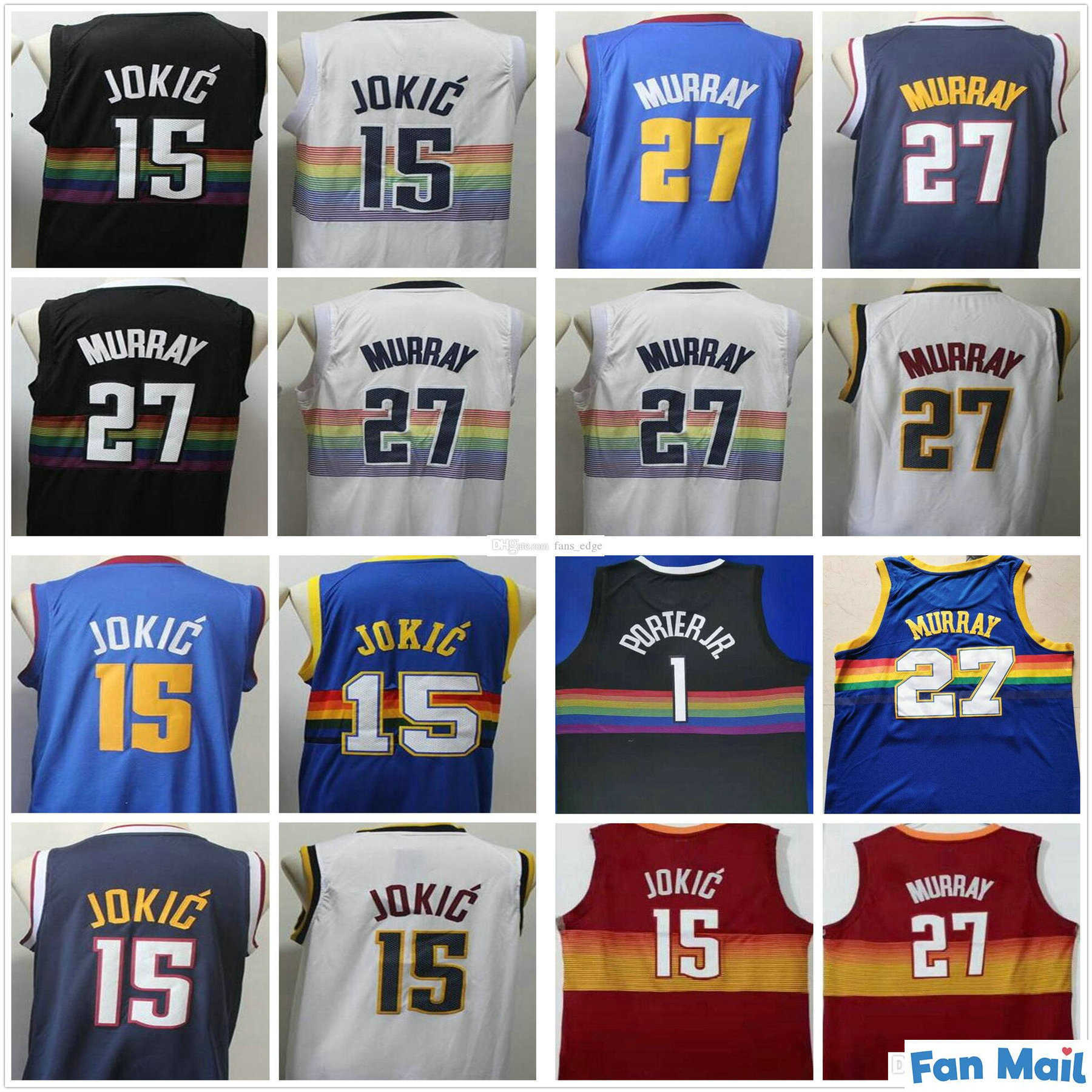 

NCAA Mens 2021 Denver Nikola 15 Jokic Jersey Wholesale Cheap Nuggets Jamal 27 Murray Michael 1 Porter Jr. Blue White Black Basketball Jerseys, Black;red