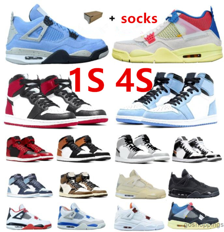 

2021 new Hyper Royal 4 4s Mens Basketball Shoes University Blue 1 1s Sail Obsidian Silver Toe Black Cat Dark Mocha Bred Fire Red twist, 206