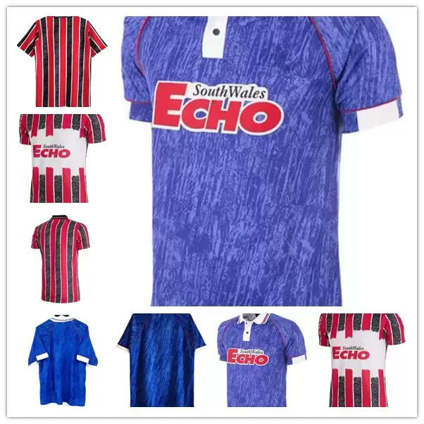 

Top quality Welsh Cup wales Cardiff 1993 1994 Retro Soccer Jersey home Away city 93 94 Scott Young Nathan Blake classic vintage football, Black