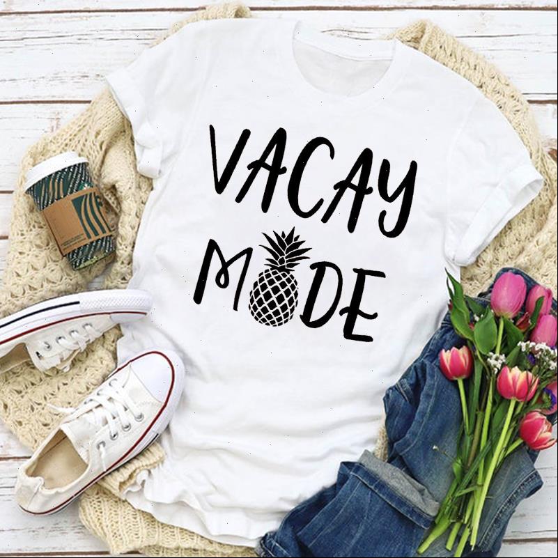 

women graphic fashion vacay mode pineapple short sleeve summer t shirt lady womens clothing clothes tee female t shirt, White
