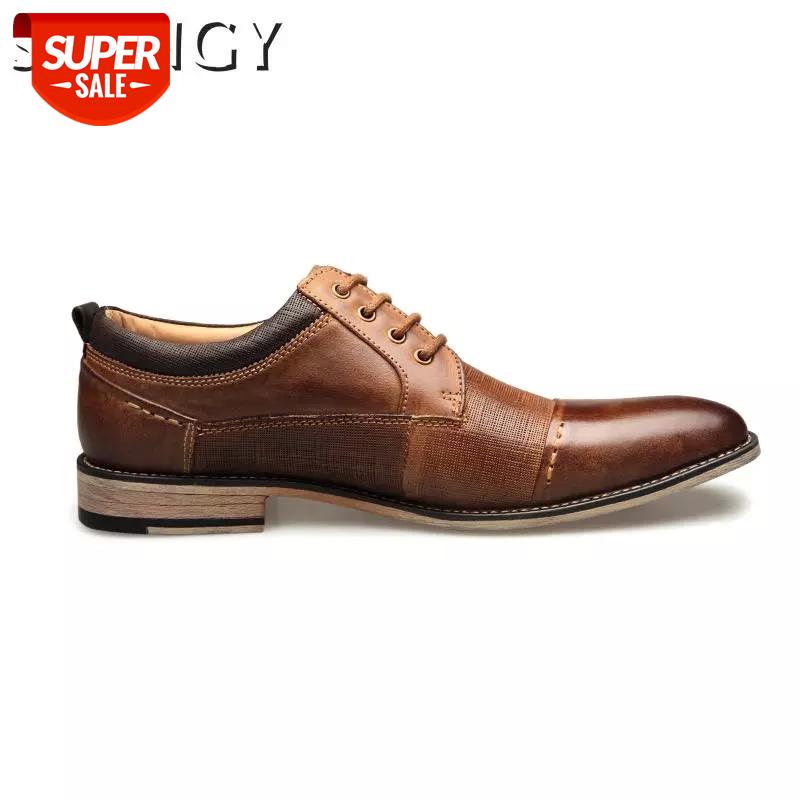 

New Men Dress Shoes Business Leather Lace-Up Patchwork Shoes Oxford Casual Non-Slip Outdoor Sports Fashion Males #OQ6s