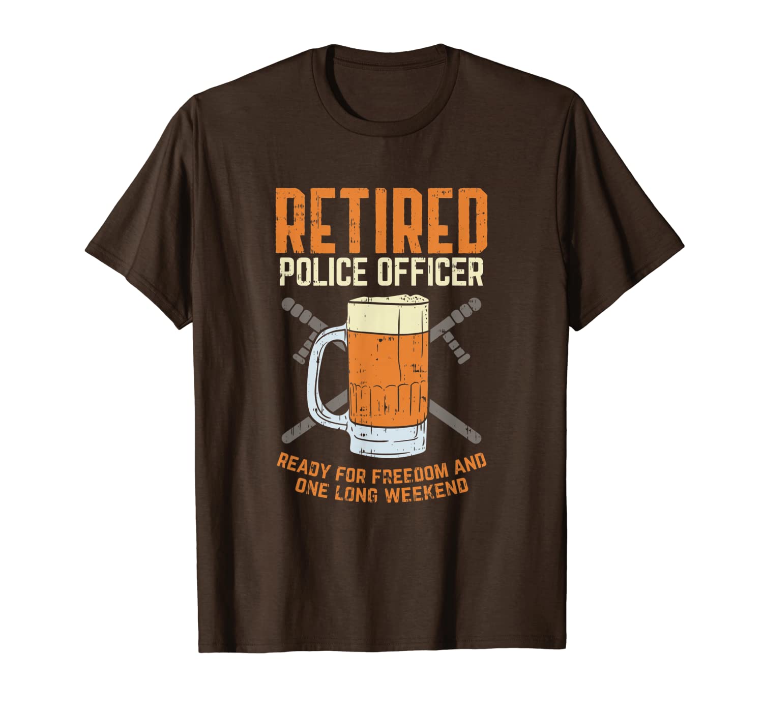 

retired police officer shirt, retired police gifts for men t-shirt, White;black