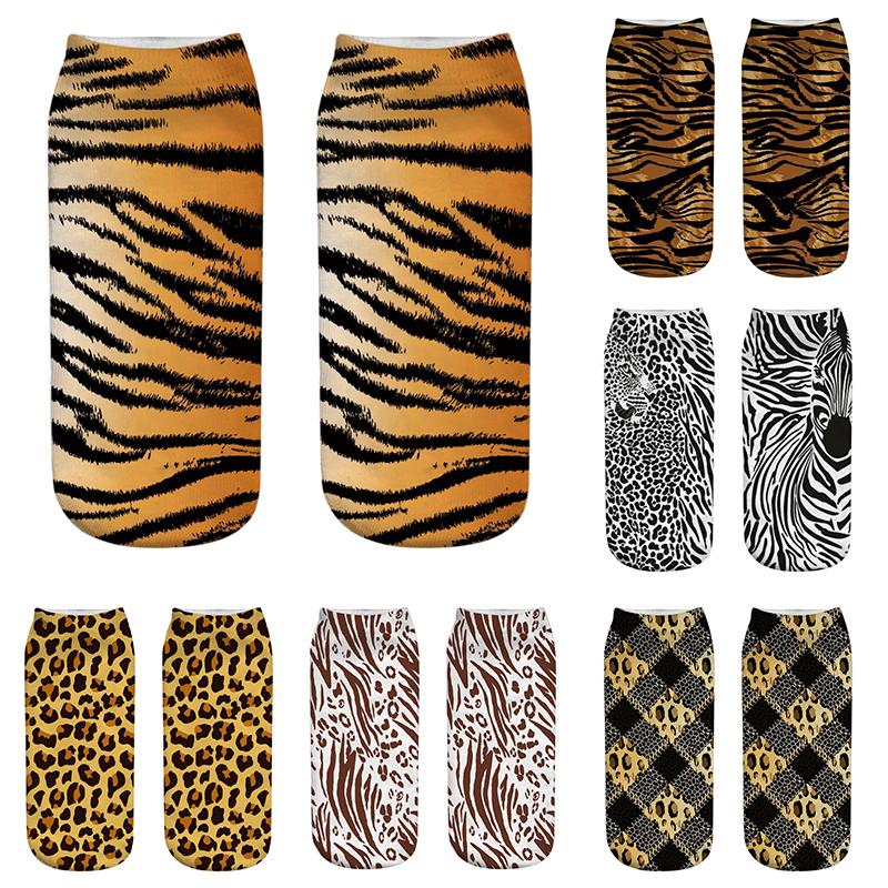 

Socks & Hosiery 3D Animal Skin Comfortable Soft Ankle Funny Leopard Tiger Zebra Snake Elastic Sports Autumn, Black;white