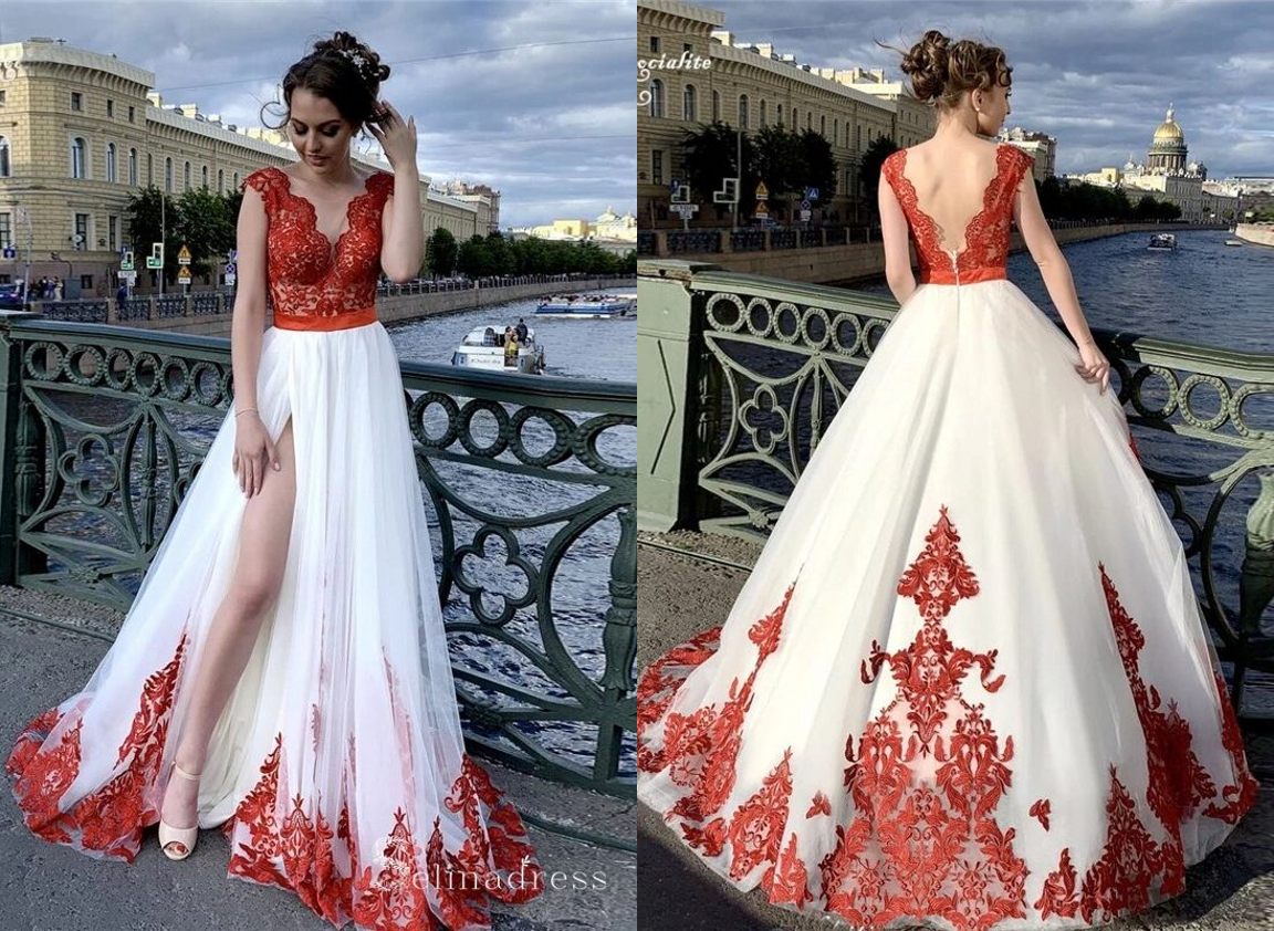 

Fashion Red and White High Slit Prom Evening Dresses Formal Gowns 2022 V Backless Lace Applique Tulle Long Ruched Bridesmaid Cocktail Party Pageant Dresess, Blue