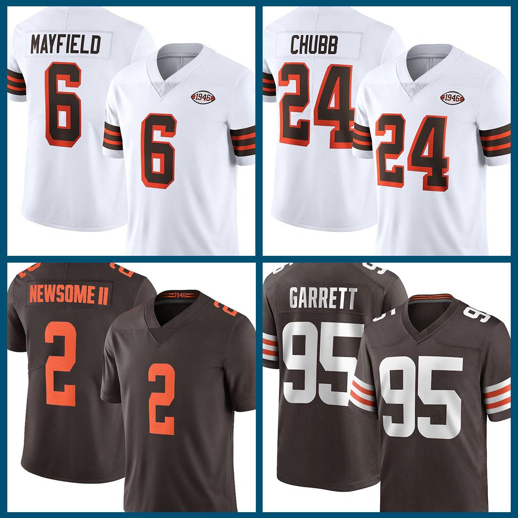 

Cleveland Browns nfl 6 Baker Mayfield American football Jersey 95 Myles Garrett 24 Nick Chubb 28 Jeremiah Owusu-Koramoah 2 Greg Newsome II 13 Odell Beckham Jr., Kids (s-xl)