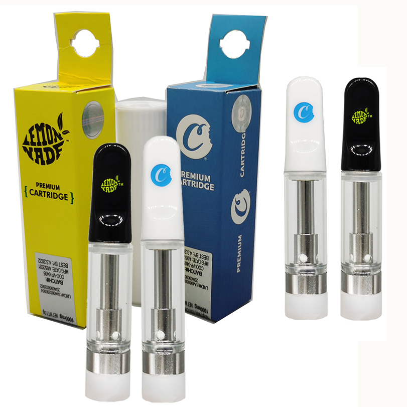 

Cookies Carts Limited Edition Atomizers Vape Cartridges Packaging Box Holographic Stickers 0.8ml 1ml E Cigarettes Empty Thick Oil Atomizer 510 Thread Vaporizers
