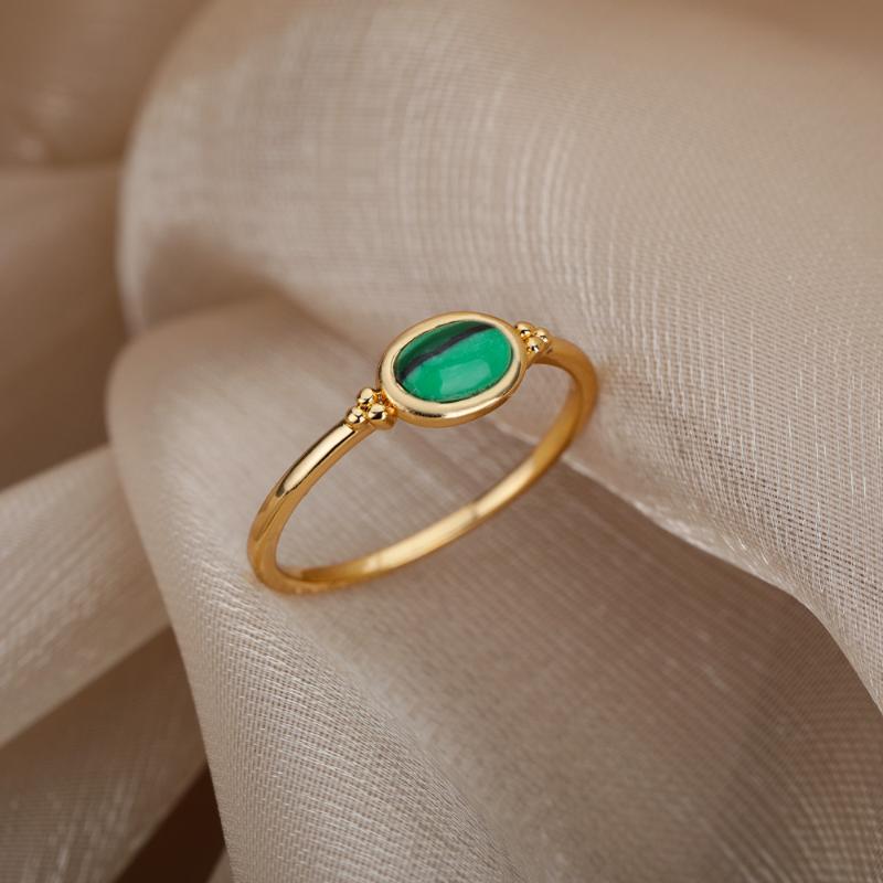 

Cluster Rings Vintage Luxury Opal For Women Geometric Moonstone Ring Party Accessories Sweet Jewelry Gifts Girls Bijoux Femme, Golden;silver