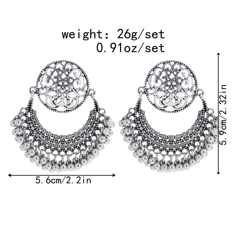 

Dangle & Chandelier Bell Pendant Vintage Ethnic Gypsy Earrings For Women Fashion Bohemian Hollow Carved Ladies Jewelry Wholesale