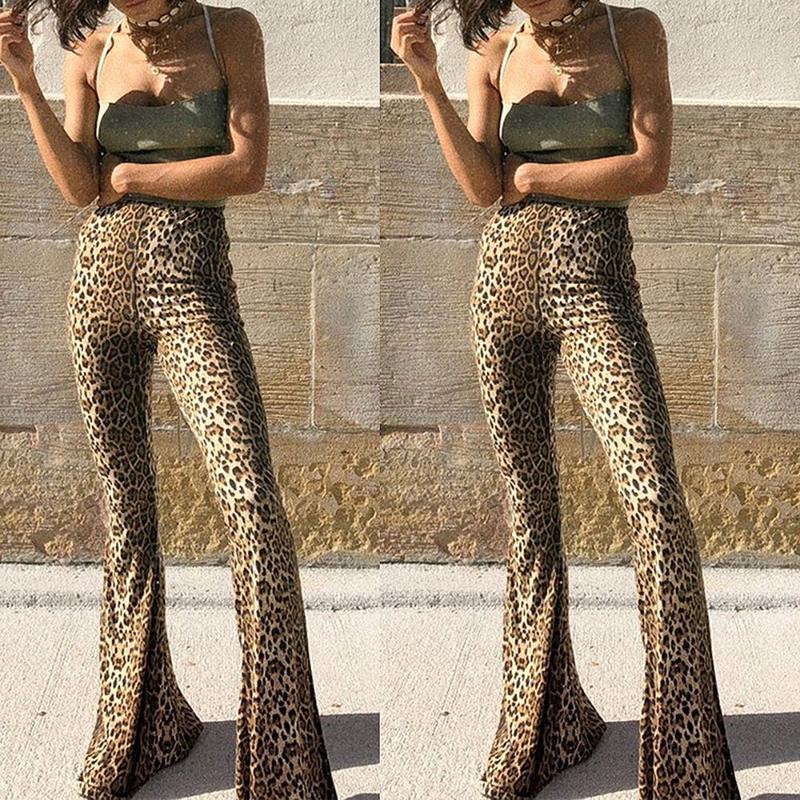 

Yoga Outfit INFILAR Bell-bottomed Pants Women High Waist Flared Leggings Leopard Snake Boot Cut Flare Fashion Trouser